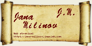 Jana Milinov vizit kartica